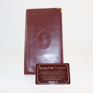 Cartier Must de Cartier Bordeaux Leather Long Wallet with Authenticity Card